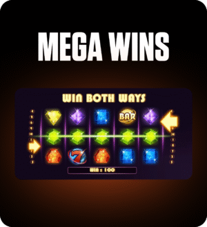 FOMO7 India online casino gaming slot showing gem reels and win both ways payout with 100 win result.