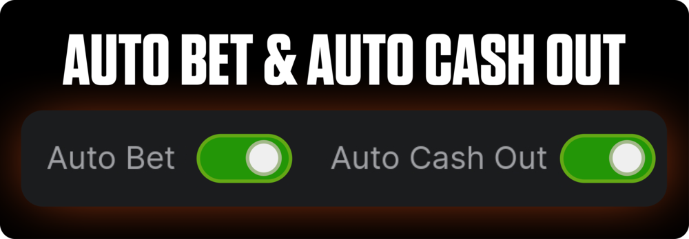 Baccarat auto bet and auto cash-out toggle options displayed in a dark interface for FOMO7 India.
