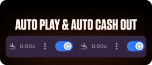 Aviatrix feature panel showing auto play and auto cash-out controls in the FOMO7 India interface.