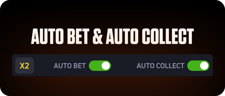 JetX settings bar showing Auto Bet and Auto Collect toggles enabled with X2 mode selected, featured on FOMO7 India.