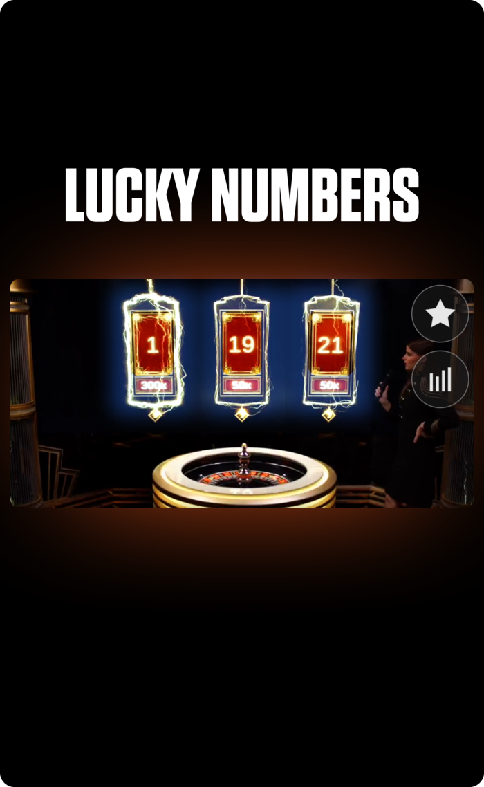Lightning Roulette screen showing lucky boosted numbers 1, 19, and 21 above the wheel, featured on FOMO7 India.