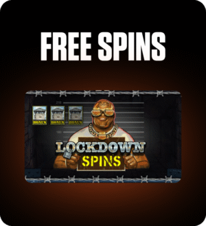 San Quentin slot screen showing Lockdown Spins with bonus tiles and a prisoner wild, featured gameplay on FOMO7 India.