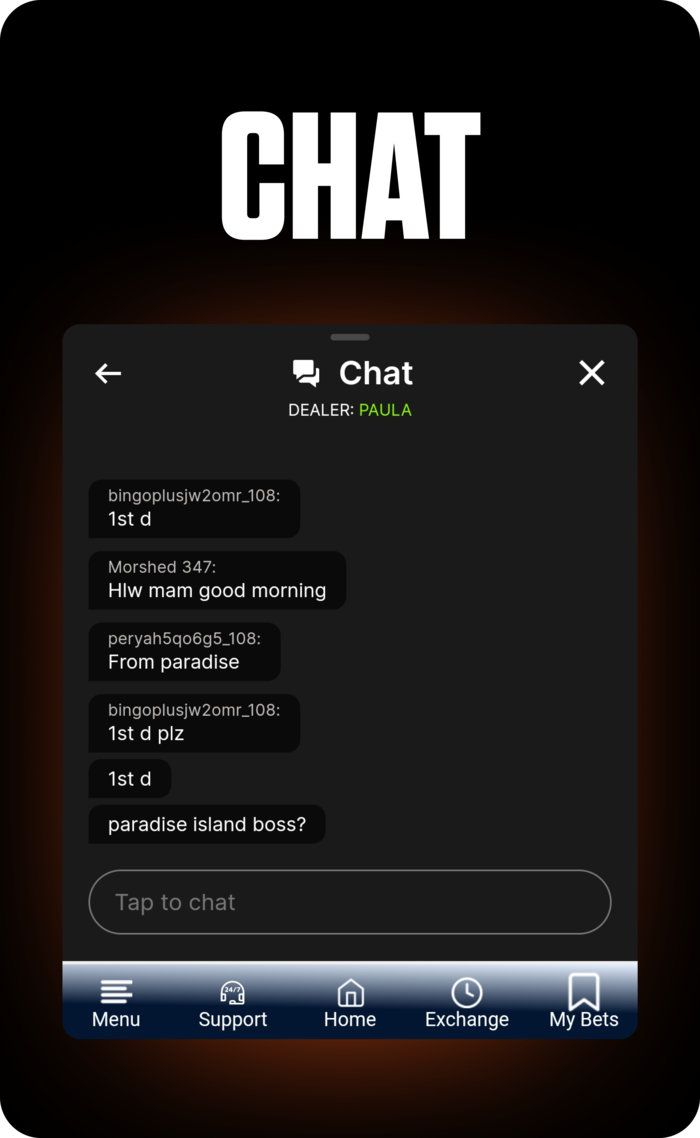 Live casino chat window showing player messages and dealer interaction, highlighting real-time engagement on FOMO7 India.