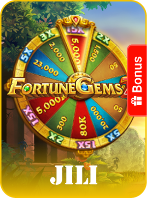 Fortune Gems 2 JILI slot icon featuring a colorful bonus wheel on FOMO7 India.
