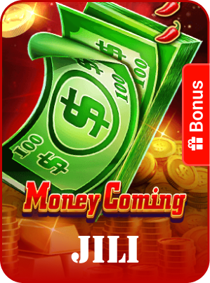 Money Coming JILI slot icon with cash and bonus label displayed on FOMO7 India.