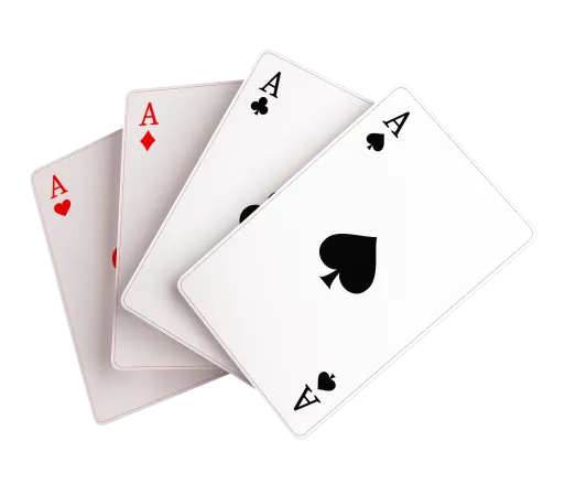Four aces playing card icon representing live games on FOMO7 India.