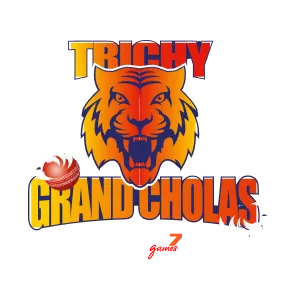 Trichy Grand Cholas roaring tiger logo, Tamil Nadu Premier League cricket team emblem on FOMO7 India