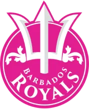 Barbados Royals Logo Barbados Royals pink crown emblem, Caribbean Premier League team logo featured on FOMO7 India cricket platform