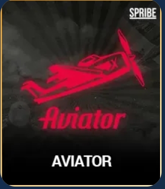 Aviator game cover featuring the red plane logo by Spribe on a dark background.