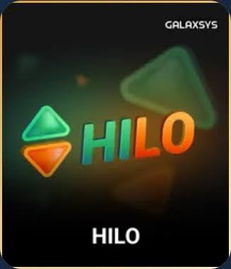 Hilo game logo by Galaxsys with glowing up and down arrow icons on a dark background.